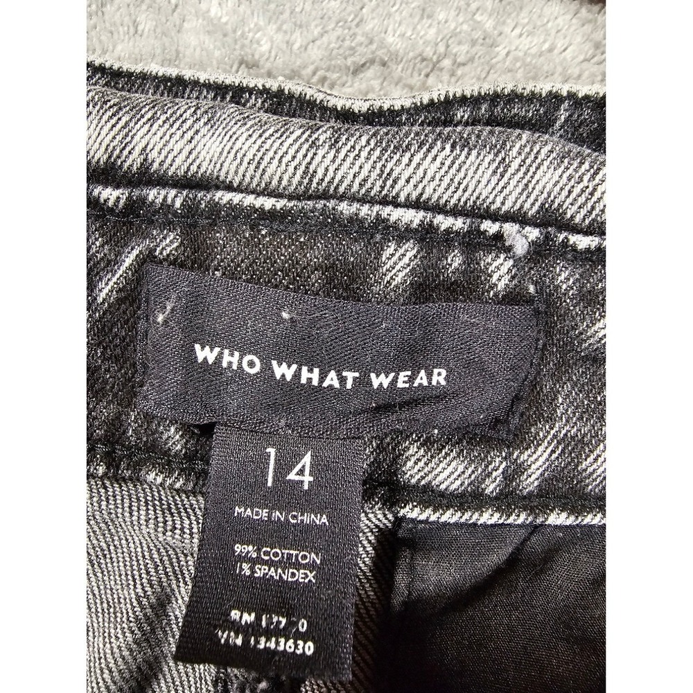 Who What Wear Black Acid-Wash Ankle Crop Jeans - Picture 5 of 7